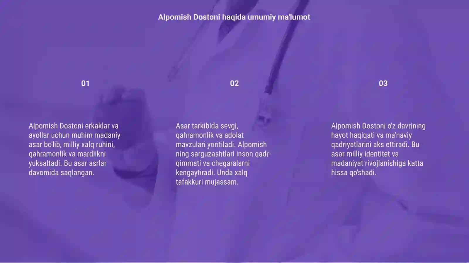 Alpomish Dostoni tahlili slayd 3