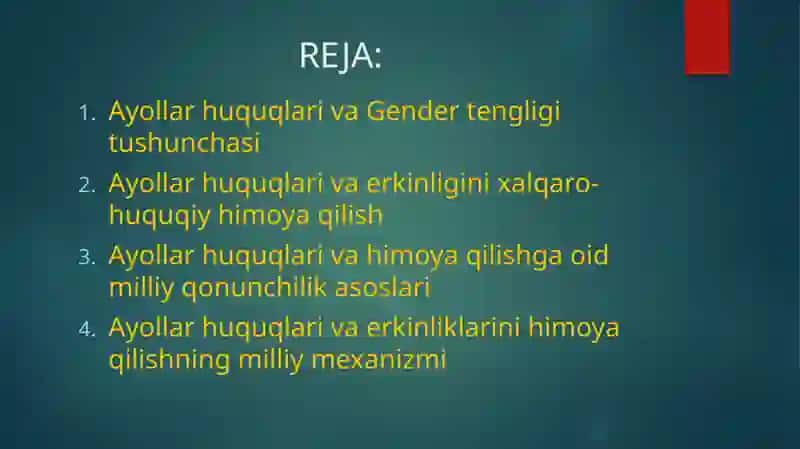 Ayollar huquqlari va Gender tengligi 3