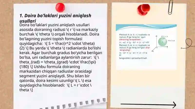 Doira bo’laklari yuzi 3