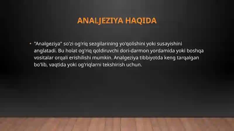 Analgeziya qiladigan vositalar 3