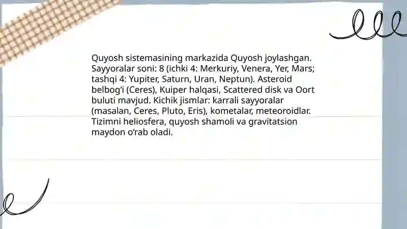 Quyosh sistemasi va sayyoralar 3