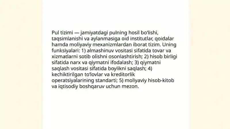 Moliya pul va bank tizimi 3