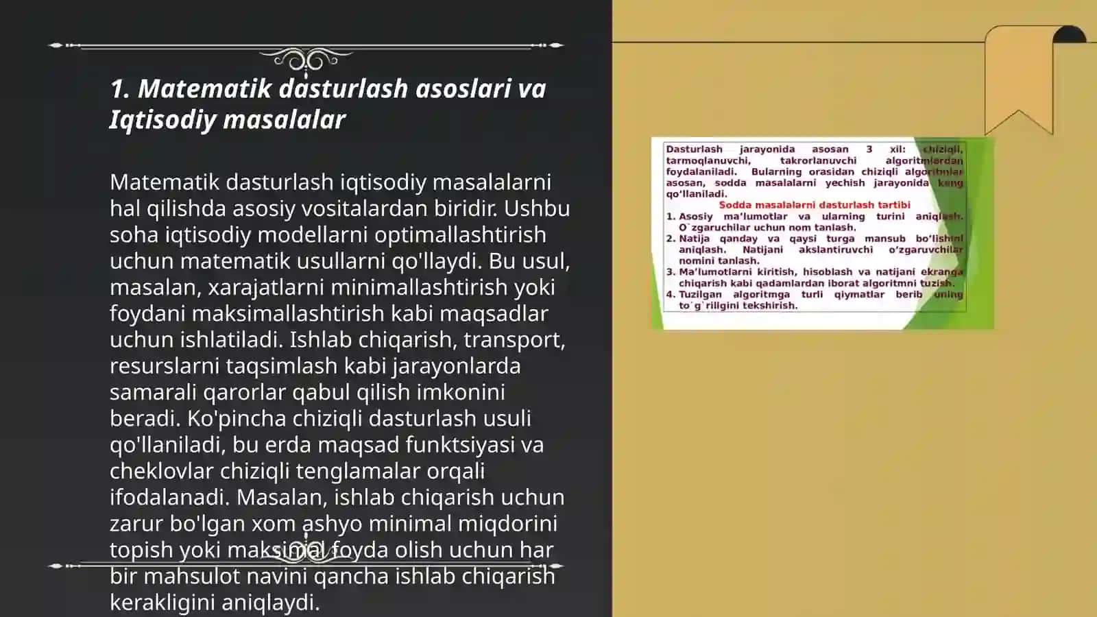 Matematik dasturlash va o‘yin nazariyasi 3