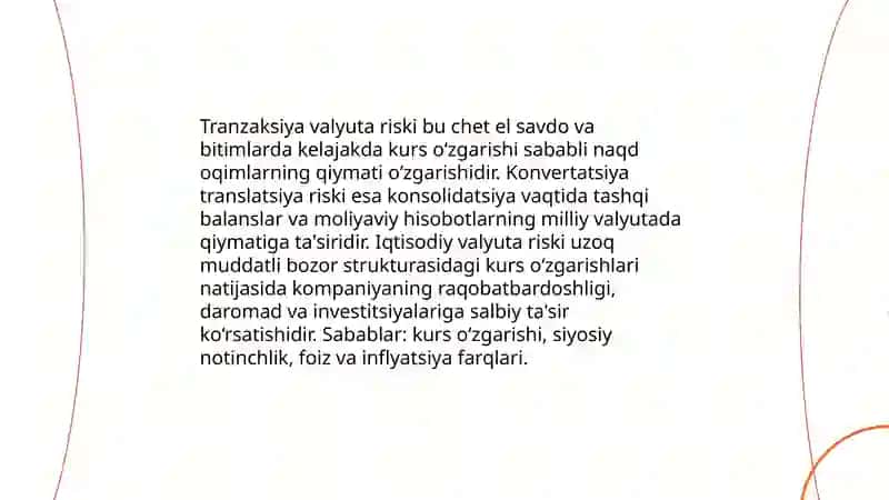 Valyuta risklari va ularni boshqarish usullari 3