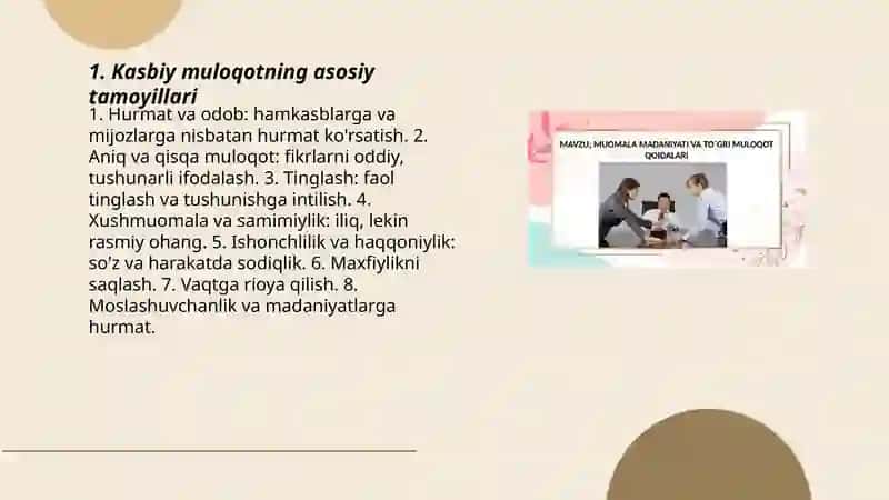 Kasbiy muloqot odobi 3