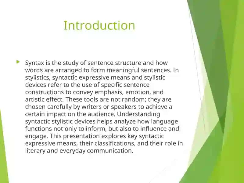 Syntactic expressive means and stylistic devices 3
