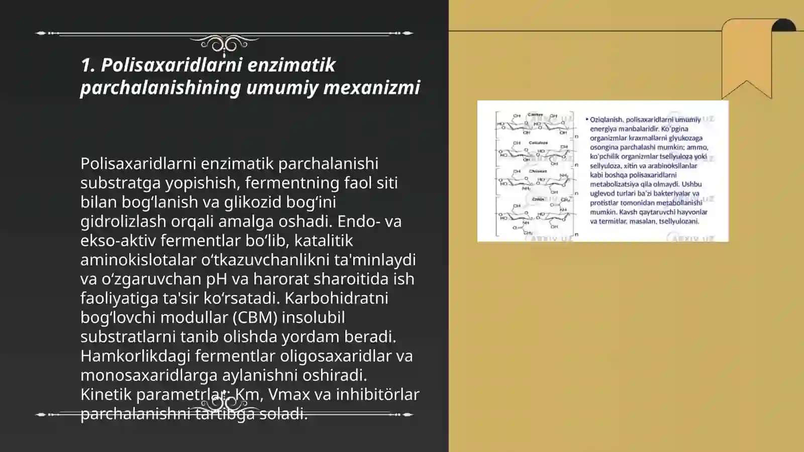 Polisaxaridlarni enzimatik parchalanishi 3