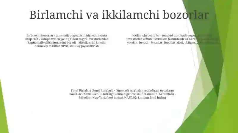 Fond Birjalari,Fond Bozori Va Uning Ishtirokchilari 3