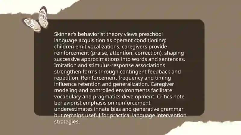 Theories of language acquisition in preschool age 3