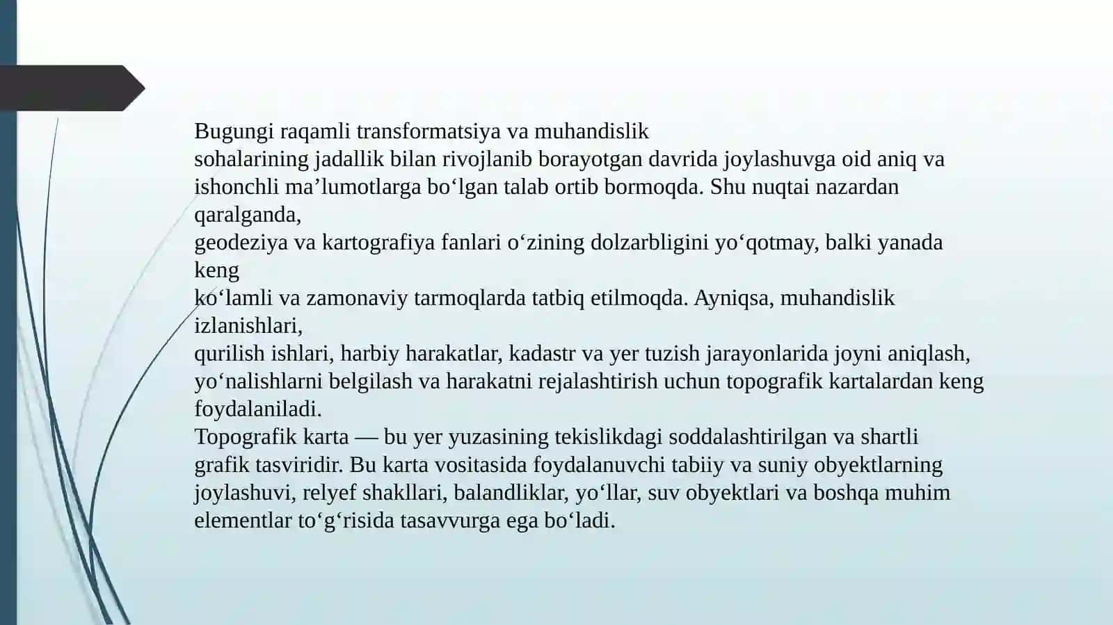 Topografik kartada oriyentirlash burchaklarini oʻlchash 3