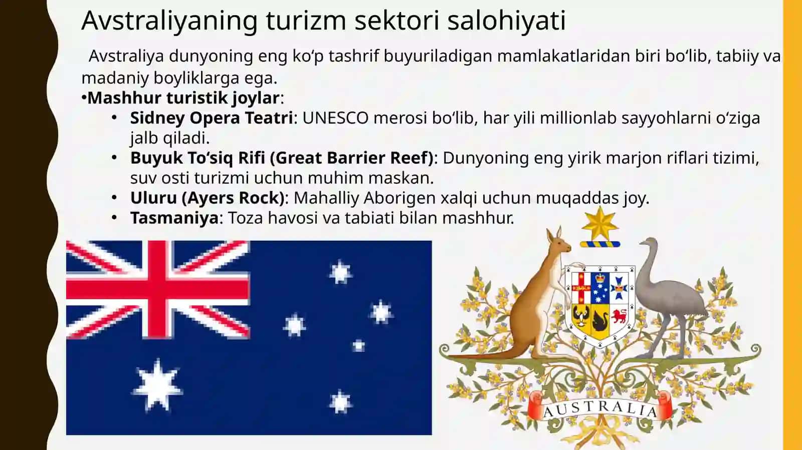 AVSTRALIYANING TURIZMI, QTISODIYOTI 3