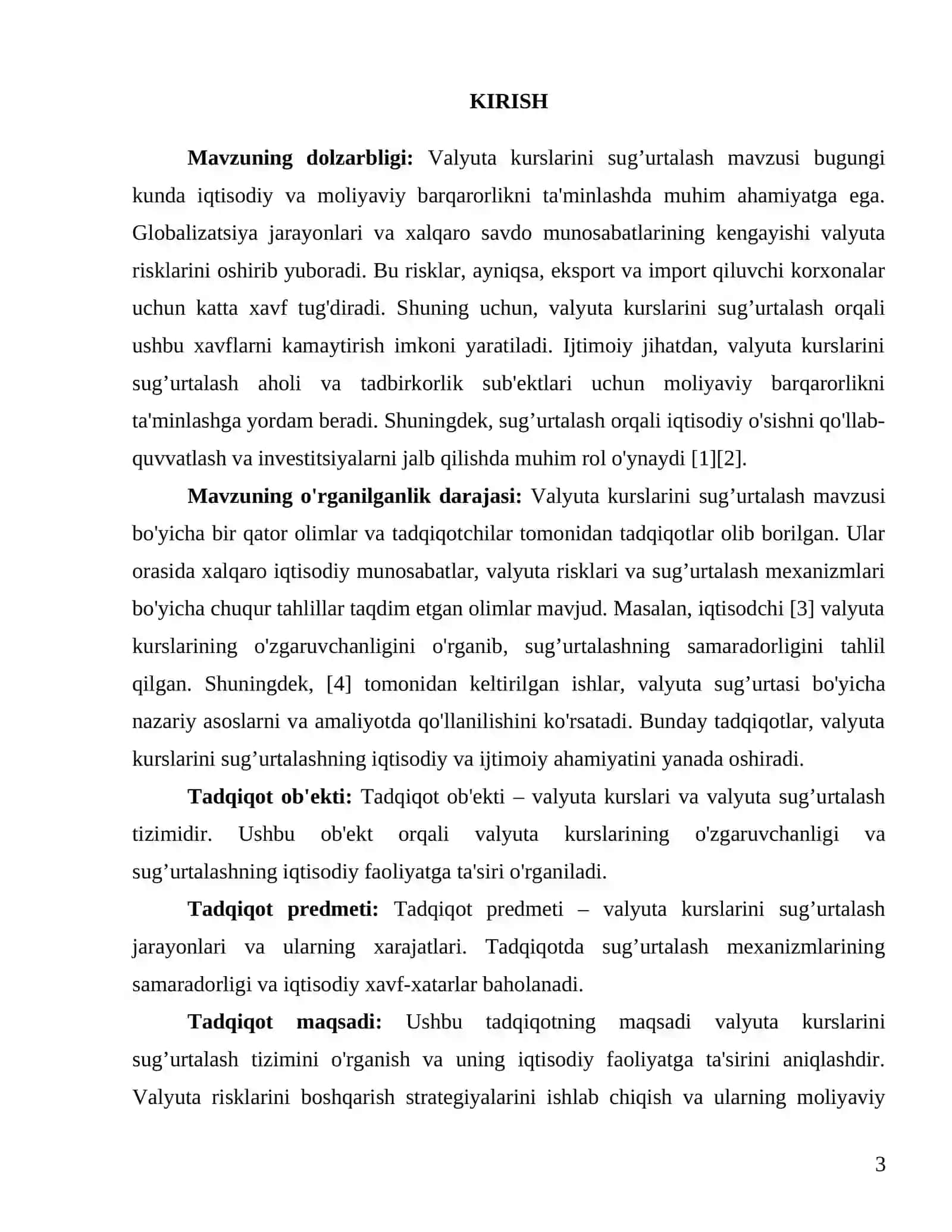 valyuta kurslarini sug’urtalash 3