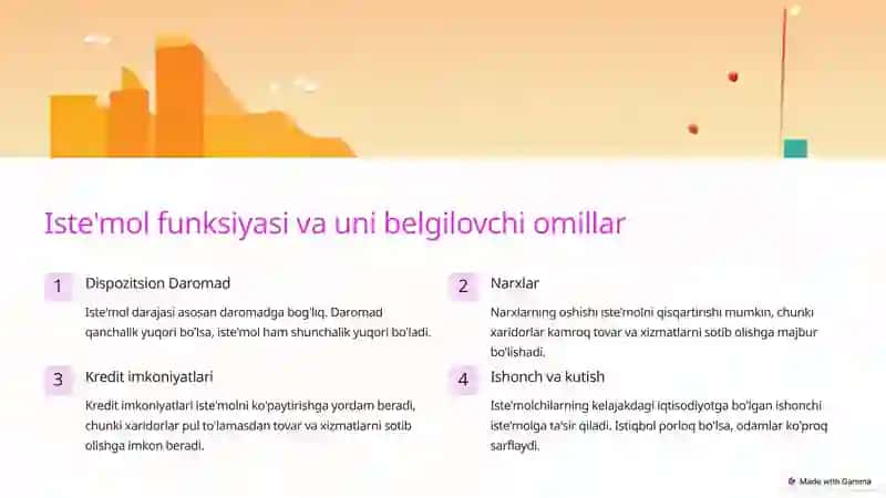 Iste'mol, Jamg'arish va Investitsiyalar Funksiyalari 3