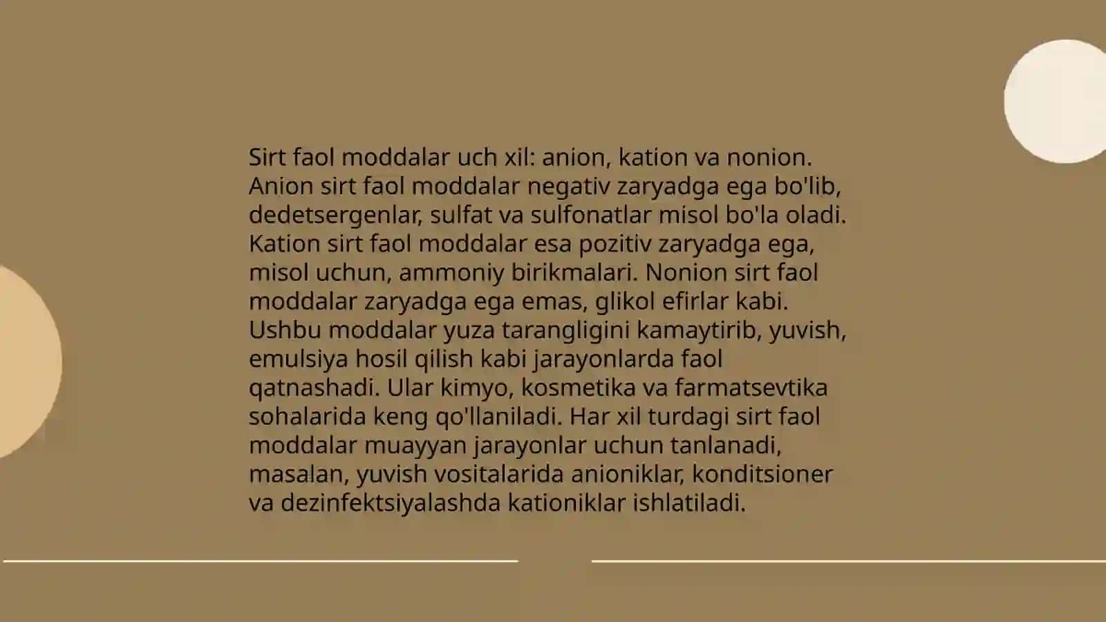 Sirt faol moddalarning tushilishi 3