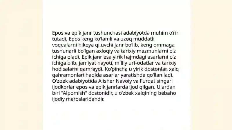 Epos va epik janrlar 3