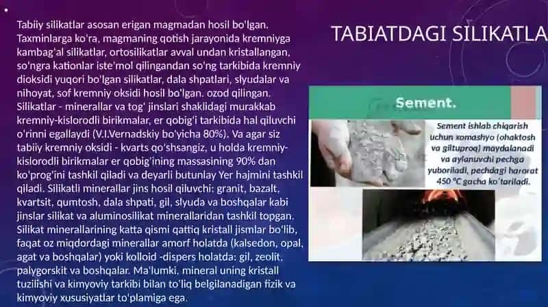 Silikatlar sanoatdagi Ahamiyati 3