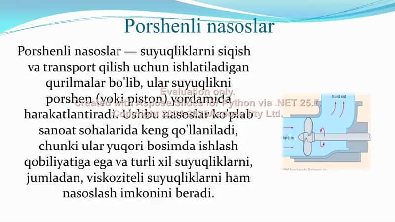 Porshenli nasoslarning afzalliklari va kamchiliklari 3