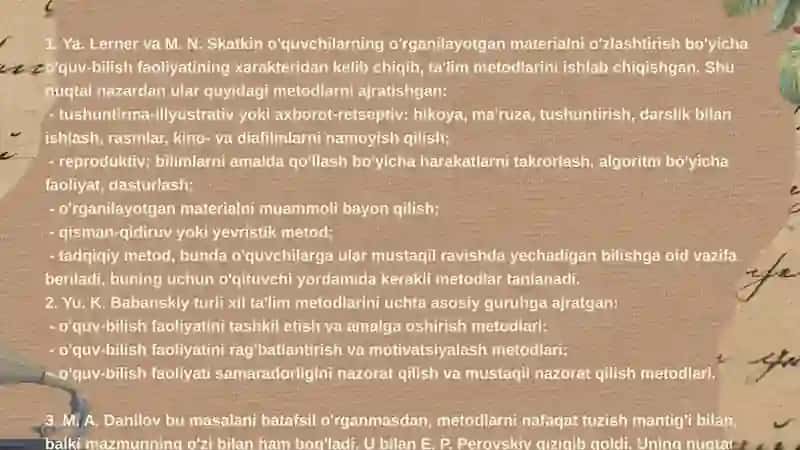 Tarbiya fanini o'qitish metod va vositalari 3