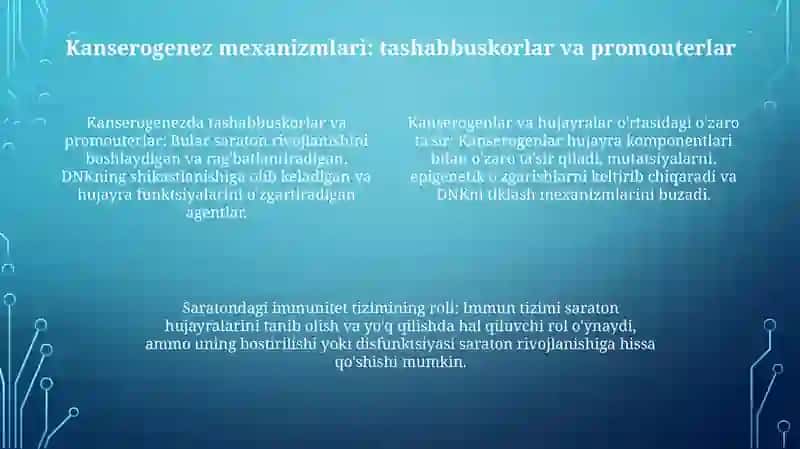 Kanserogen Agentlar Va Ularning Xujayralar Bilan O'Zaro Ta'Siri.O'Sma Immuniteti 3