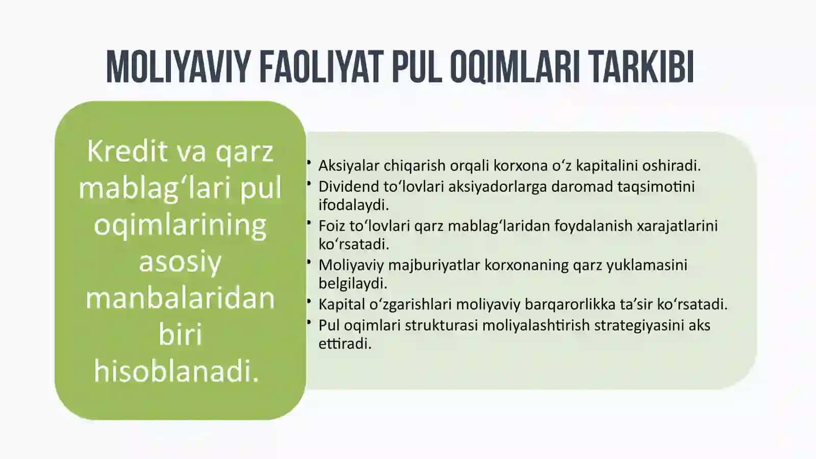 Moliyaviy faoliyatdan pul oqimining tahlili 3