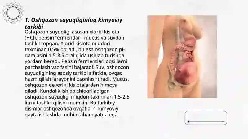Oshqozon suyuqligi tarkibi, o’ziga xosligi va kasalliklari 3