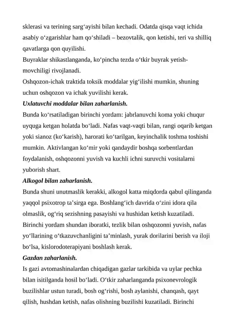 zaharlanishda birinchi yordam 3