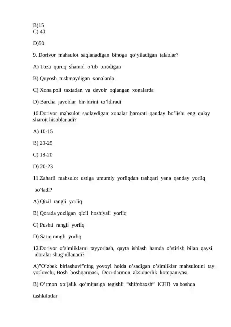 Dorivoro’simliklar 3