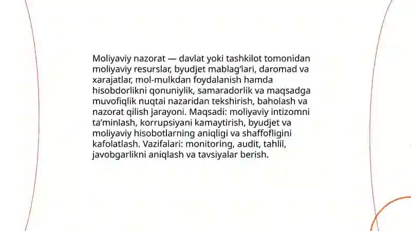 Moliyaviy nazorat tushunchasi va turlari 3