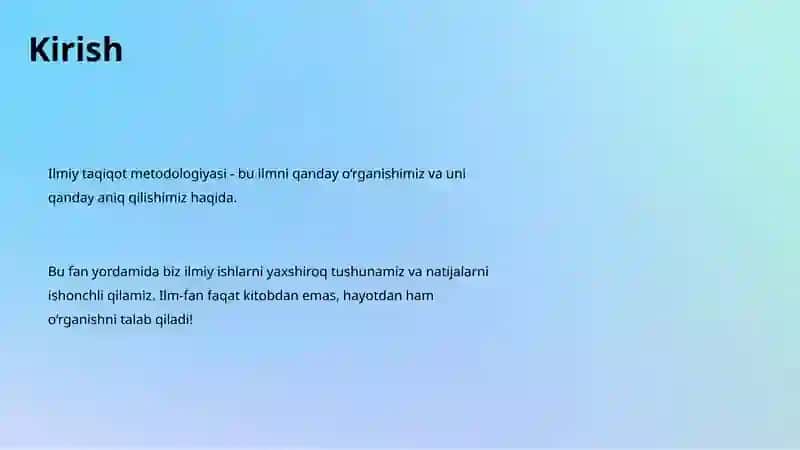 Ilmiy Tadqiqot Metodologiyasi 3