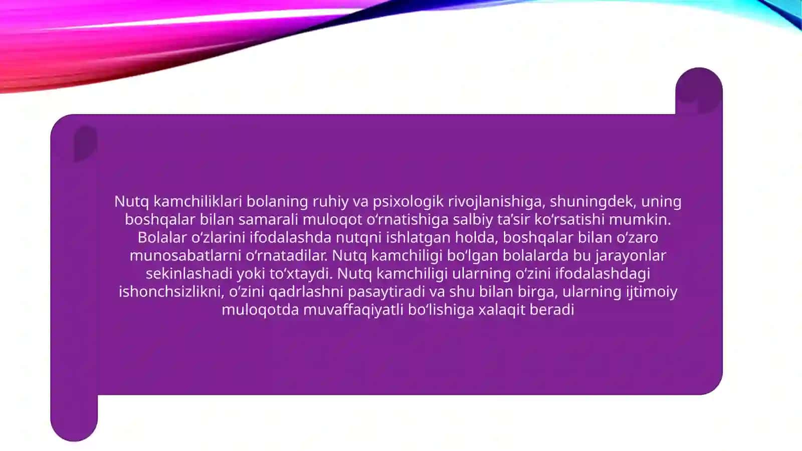 NUTQDA KAMCHILIGI BO’LGAN BOLALARNI MULOQAT XUSUSIYATLARI 3