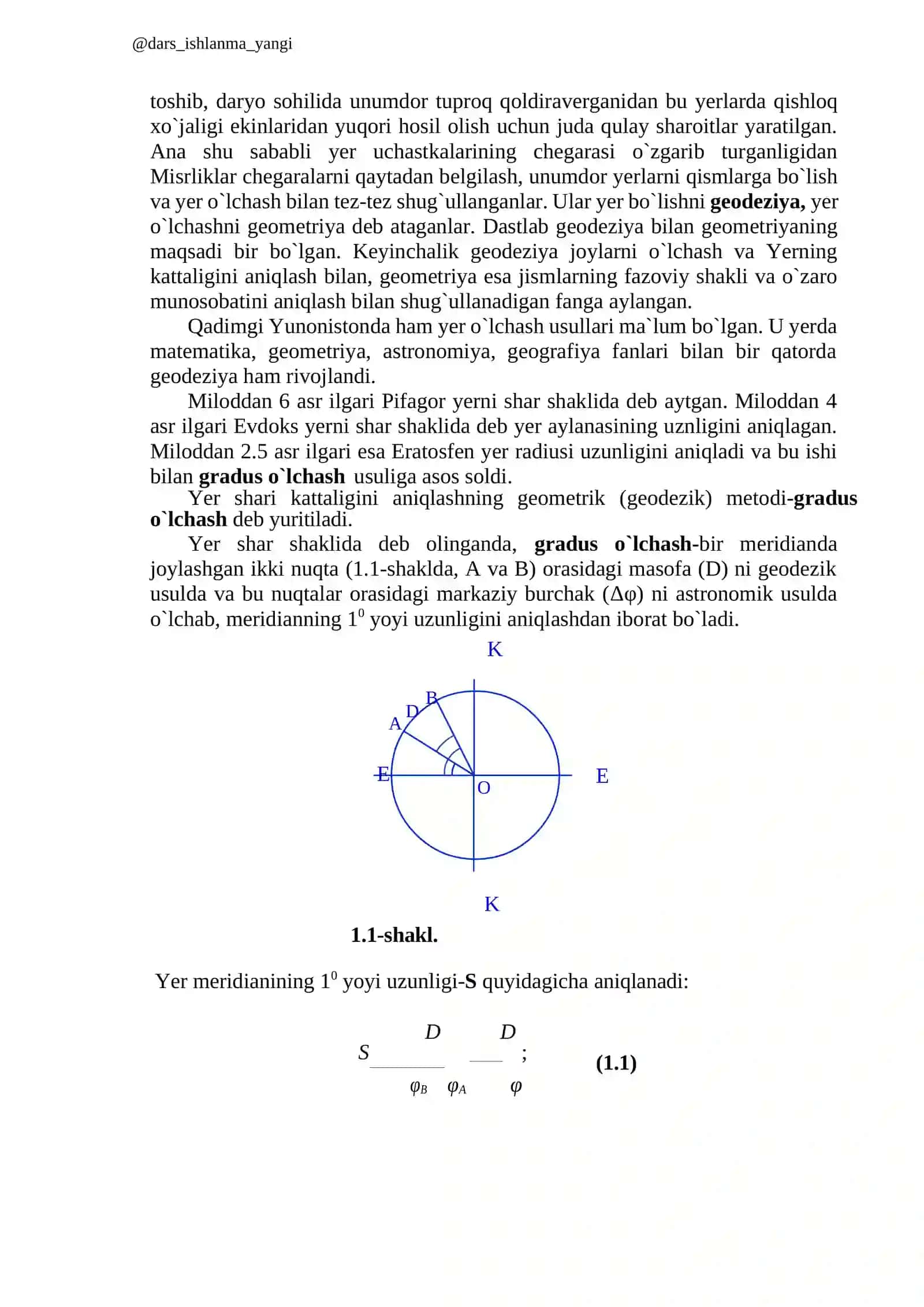 Geodeziya fanining vazifalari, rivojlanish tarixi 3