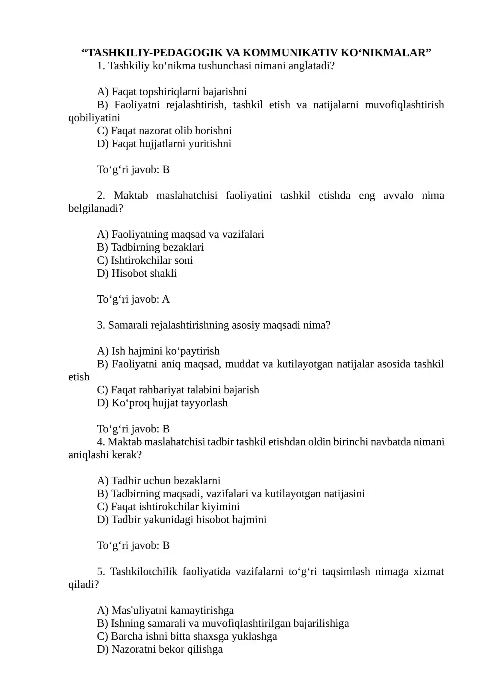 Maktab maslaxatchisi 1000 ta test 3