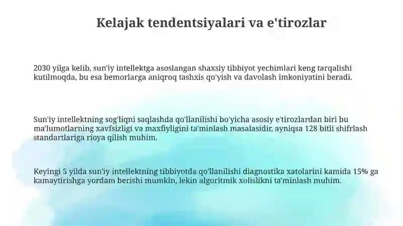 Suniy Intellektning tibbiyotga tasiri 3