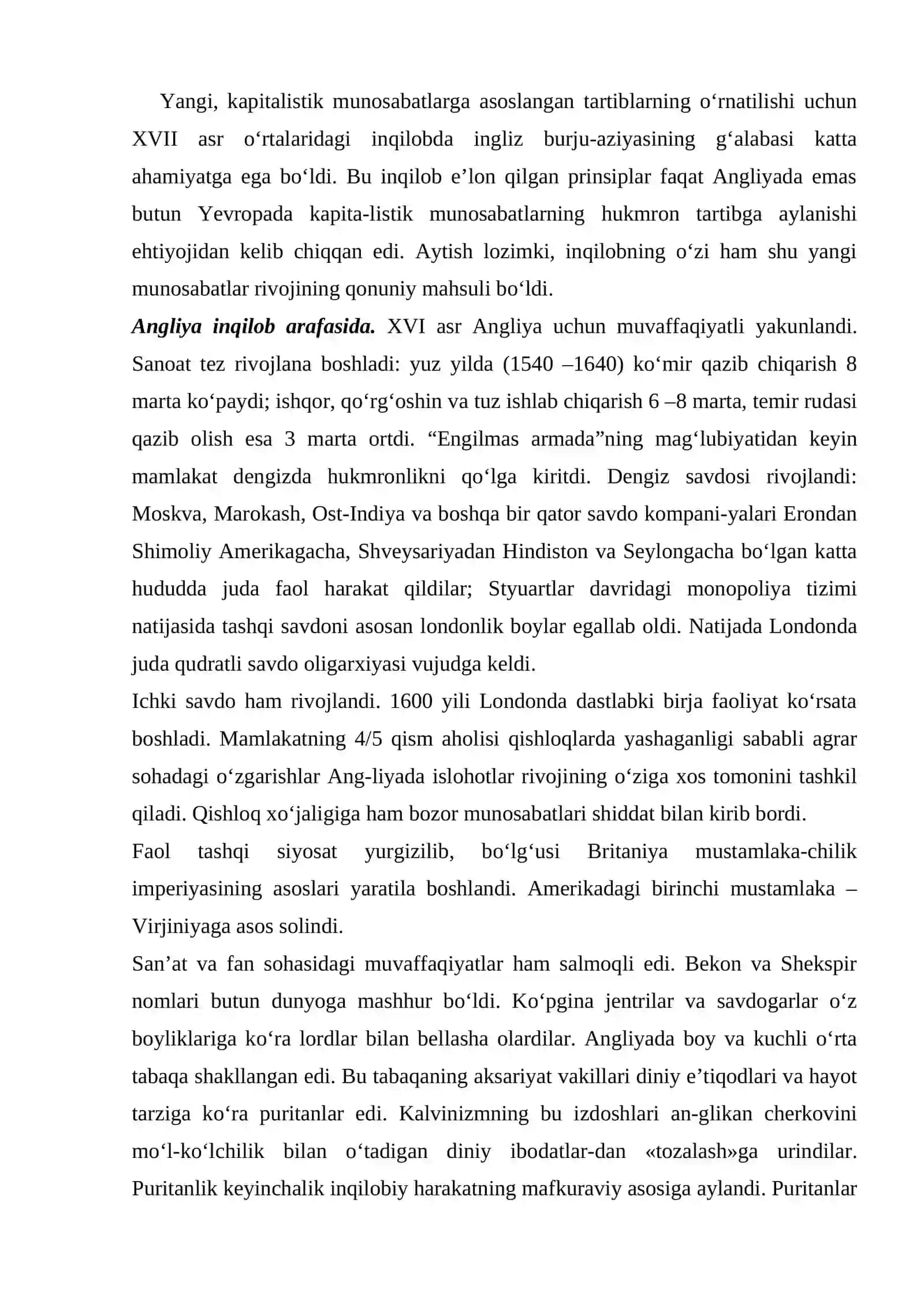 ANGLIYADA KAPITALIZMNING G’ALABA QILISHI VA INGLIZ BURJUA INQILOBI 3