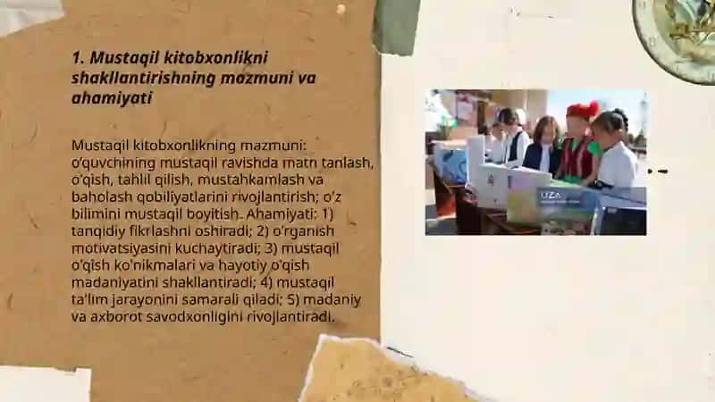 Mustaqil kitobxonlikni shakllantirish tamoyili 3