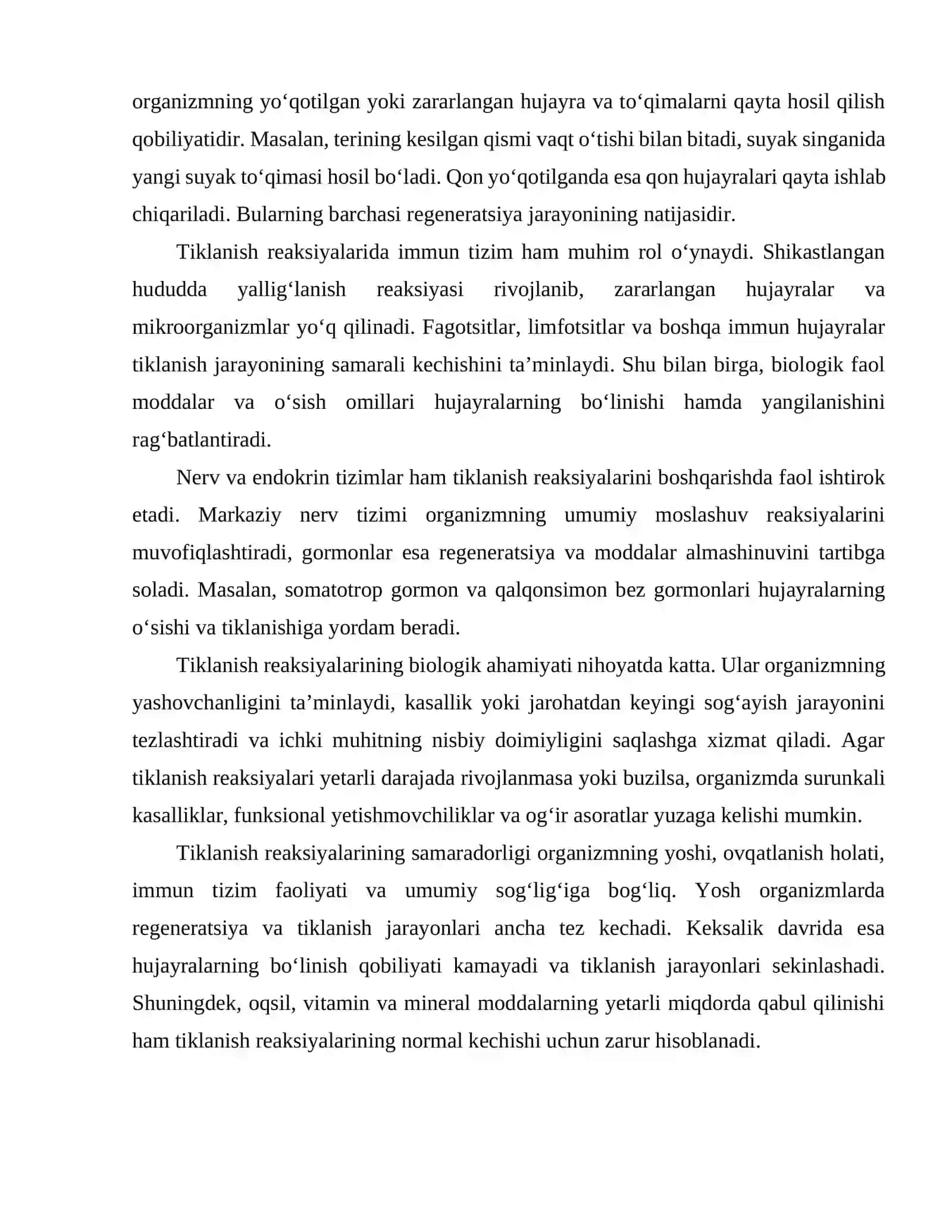 Tiklanish reaksiyalari 3