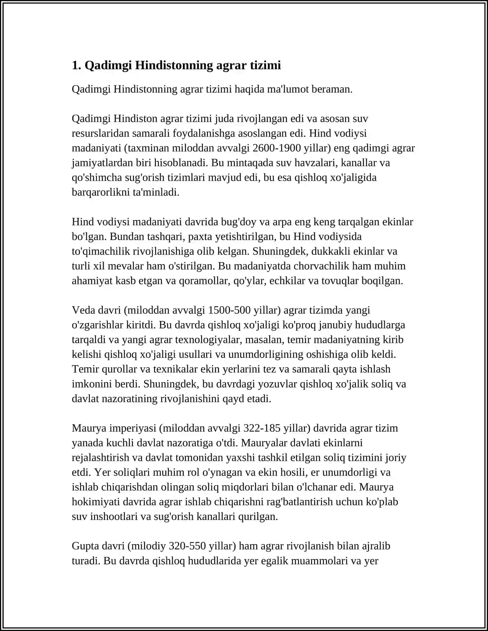 QADIMGI HINDISTONNING IQTISODIY G‘OYALARI 3