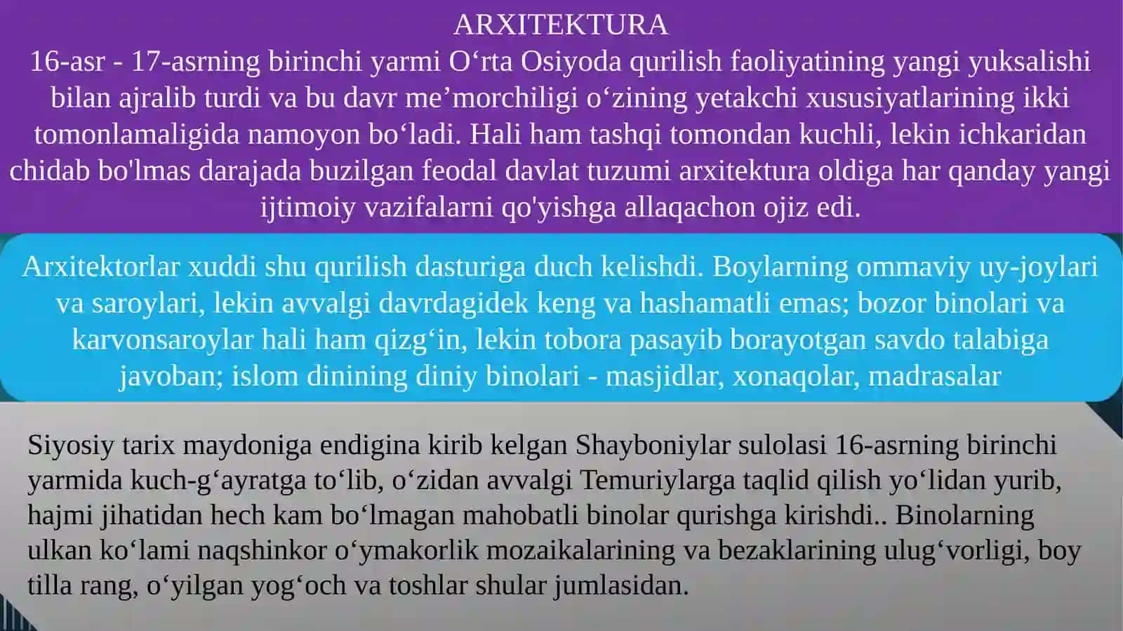 XVI-XIX asrlarda Markaziy Osiyoda fanning ahvoli 3