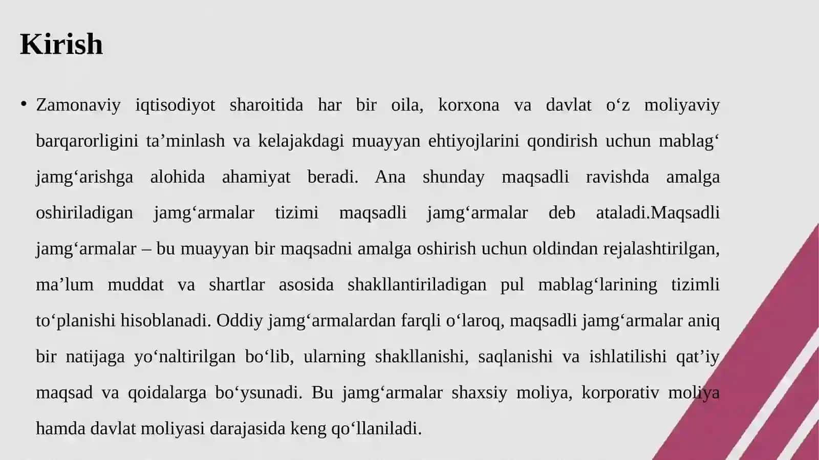 Maqsadli jamg‘armalar tushunchasi, maqsadli jamg‘armalar turlari 3