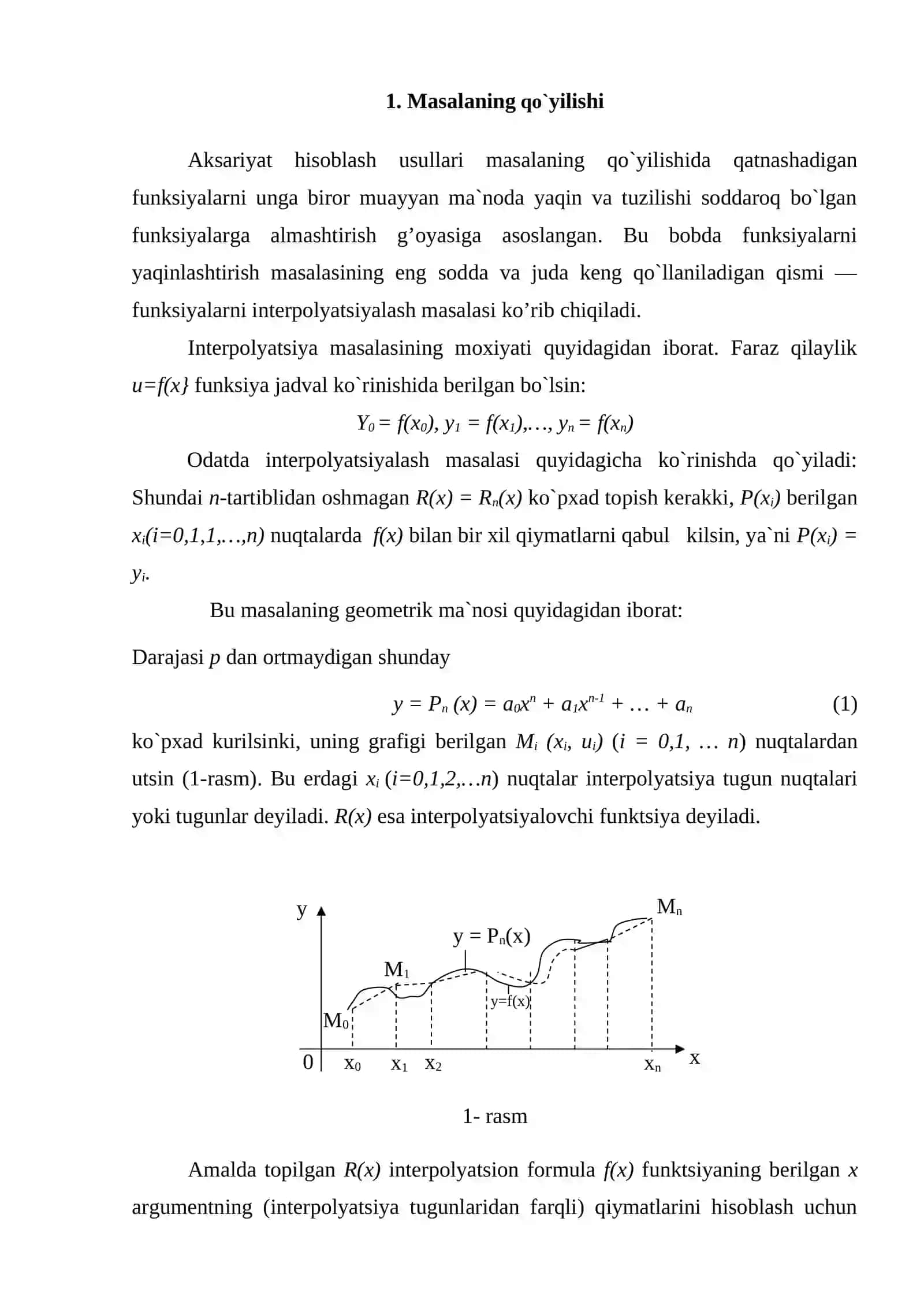 Funksiyalarni interpolyatsiyalash 3