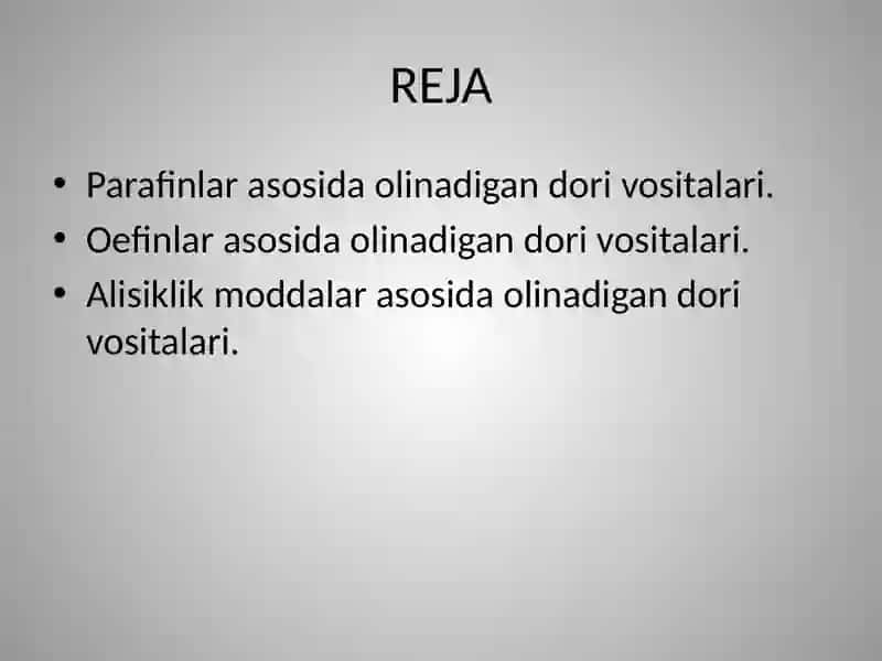Parafinlar, Olefinlar va Alisiklik moddalar 3