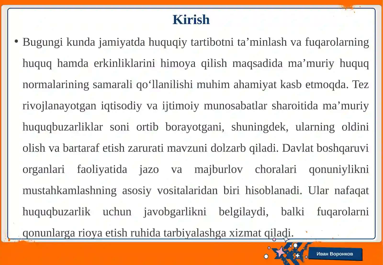 Jazo va majburlov chorasi 3