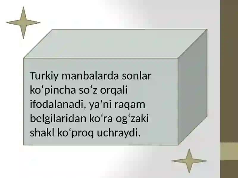 Turkiy manbalarda sonlarning ifodalanishi 3