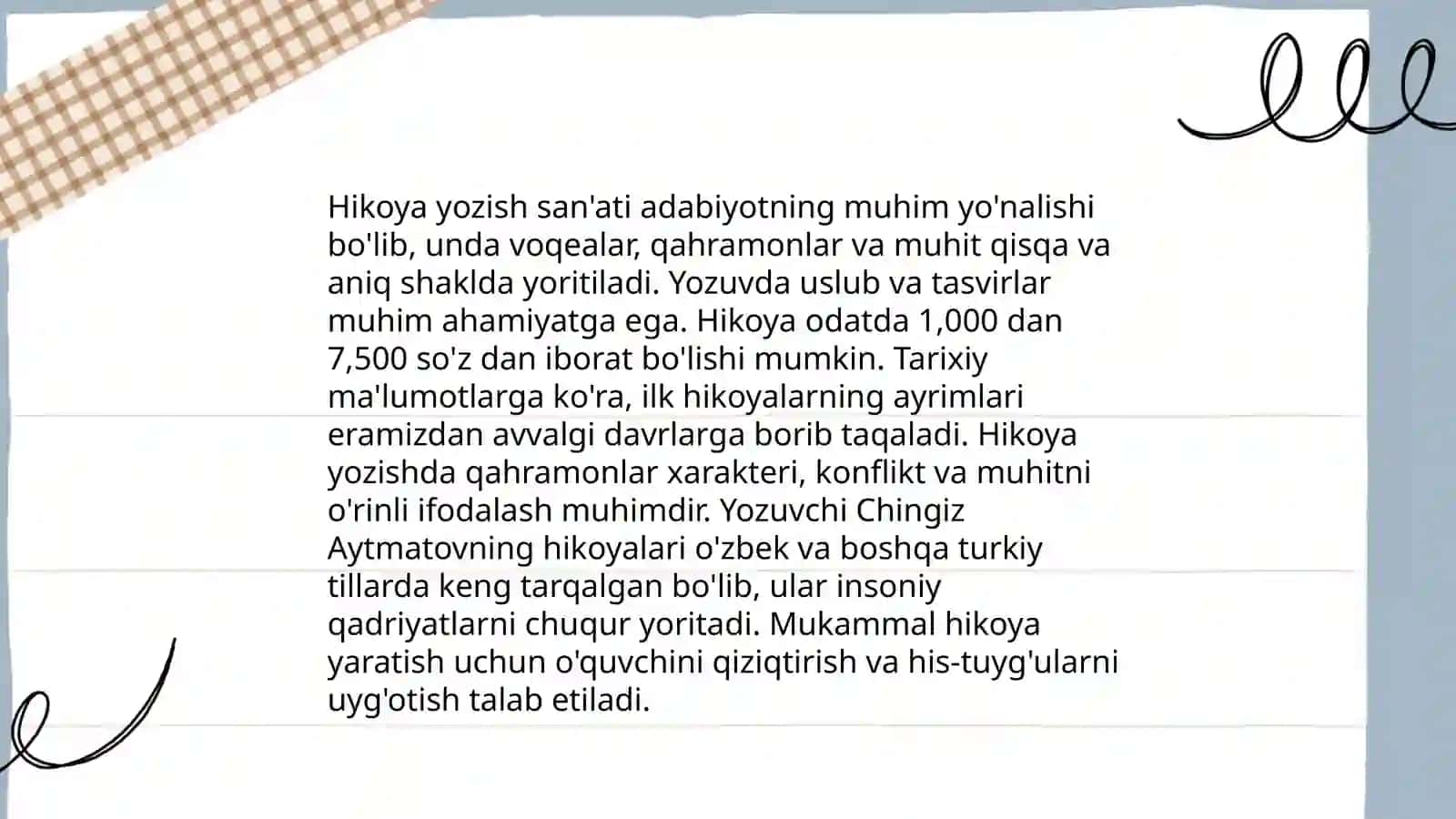 Hikoya yozish san'ati 3