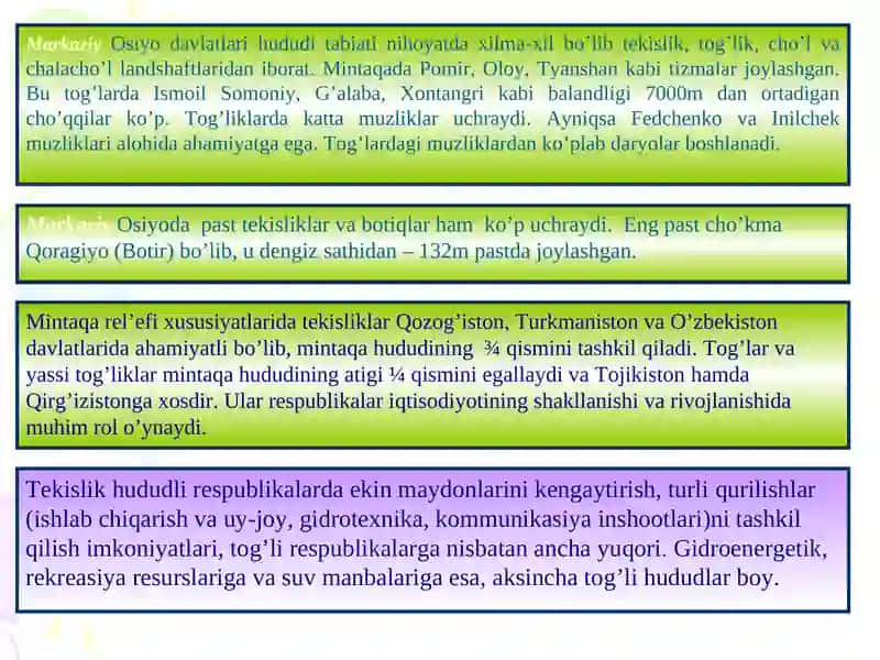 MarkaziyOsiyoning tabiiy sharoiti va resurslari 3