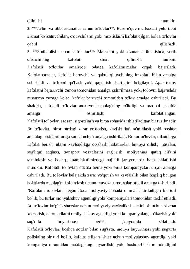 KAFOLATLI TO‘LOVLAR TUSHUNCHASI VA TURLARI 3