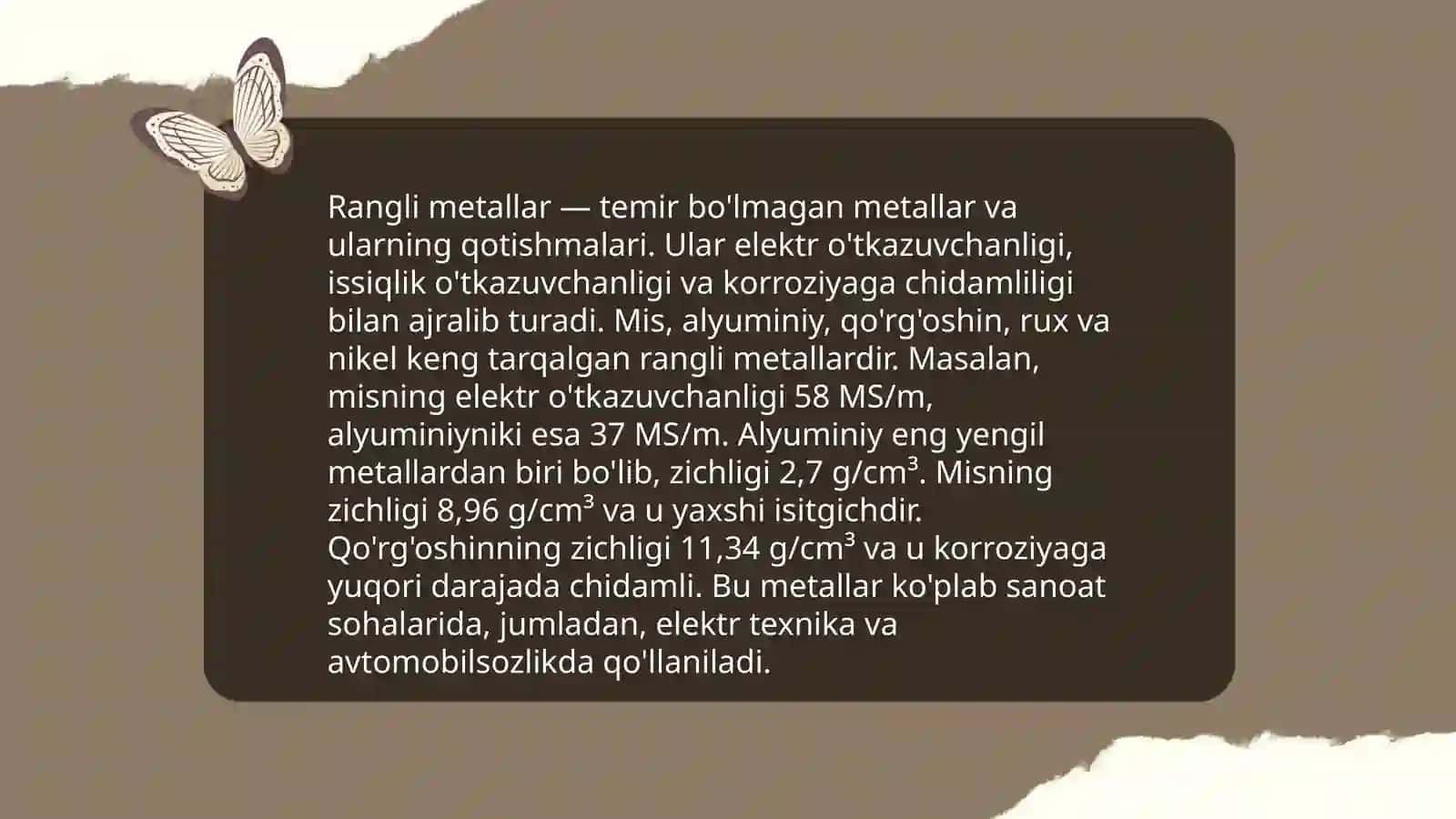 Rangli metallar; rux va mis ishlab chiqarish texnolaogiyalari 3