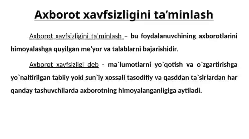 Kompyuter tarmoqlari, tarmoq xavfsizligi 3
