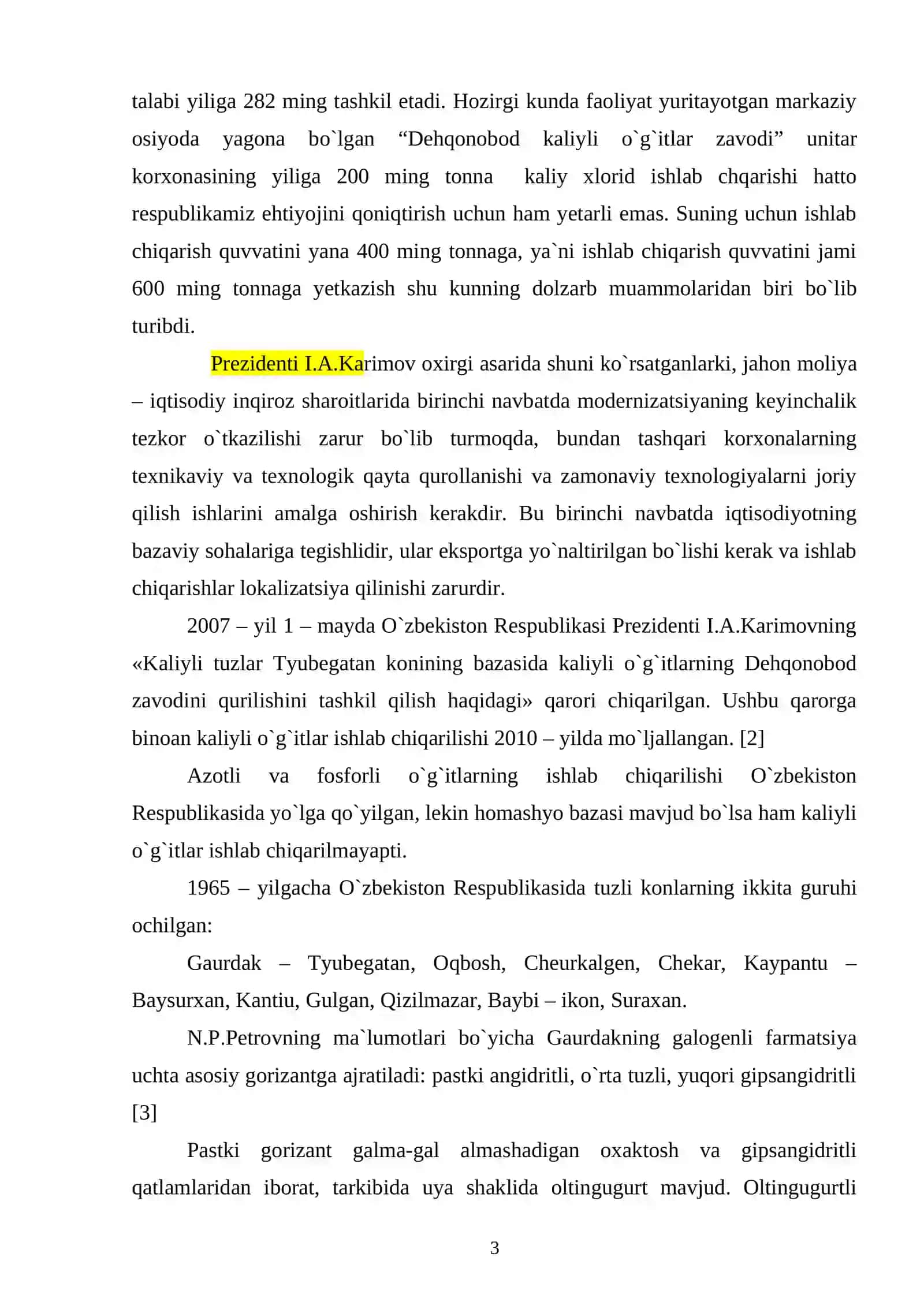 Kaliy xloridni silvinitlardan flotatsiya usulida ajratib olish 3