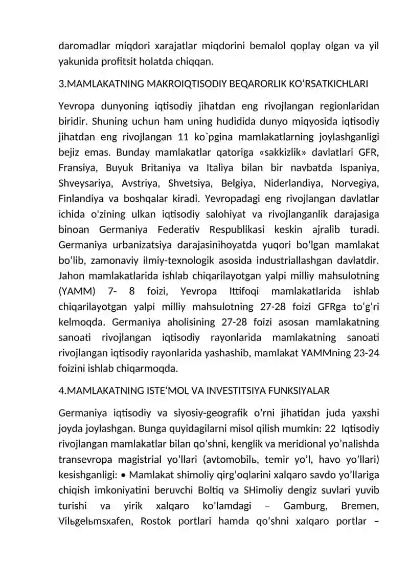 Germaniya Makro iqtisodiy holati 3
